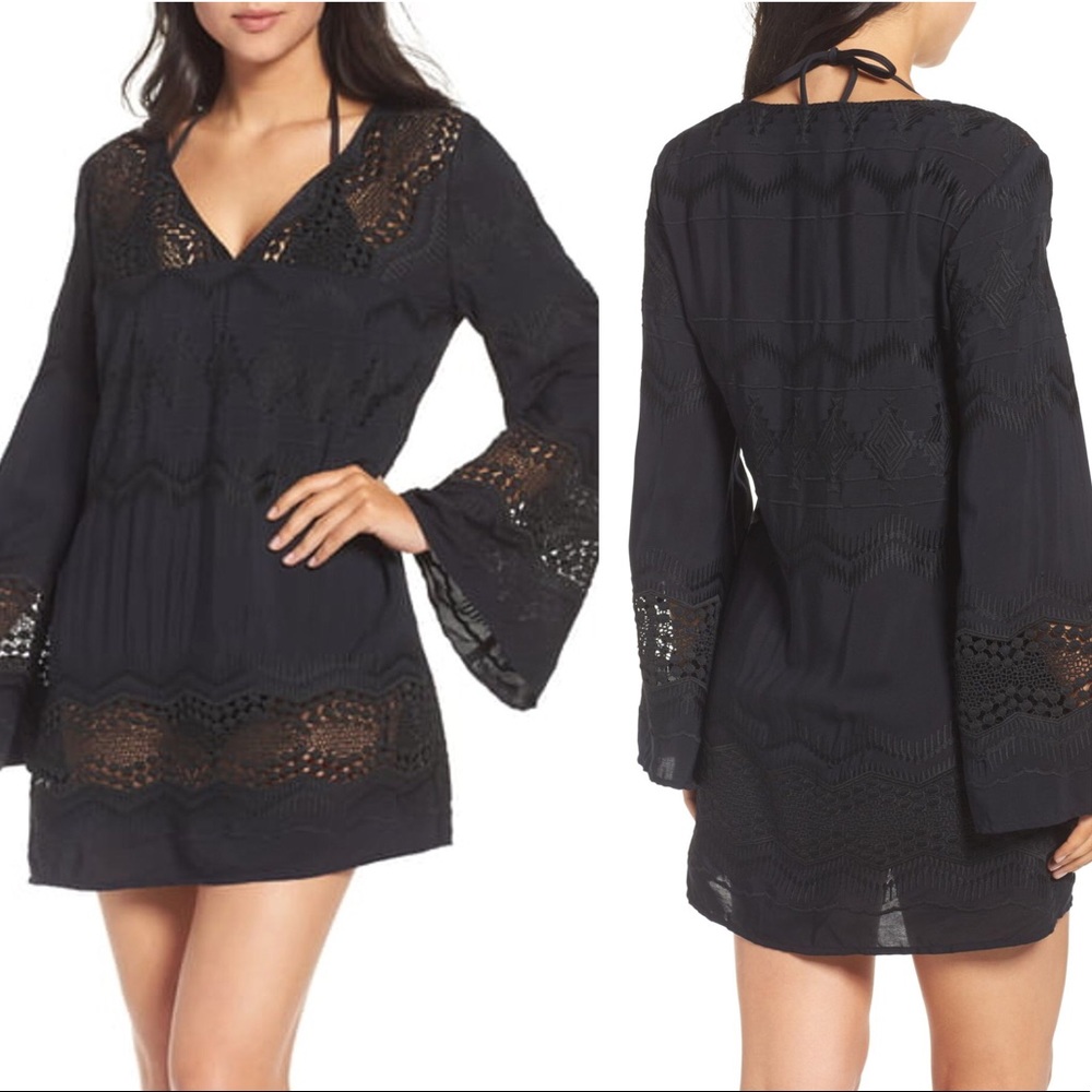 La Blanca Swimwear Cover Up Tunic Black NWOT